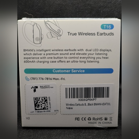 BMANI Wireless Earbuds Bluetooth Headphones - Picture 3 of 8